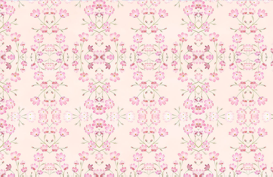 Blossom Harmony Pastel Pink Floral Pattern Wallpaper - Elegant Vintage Style
