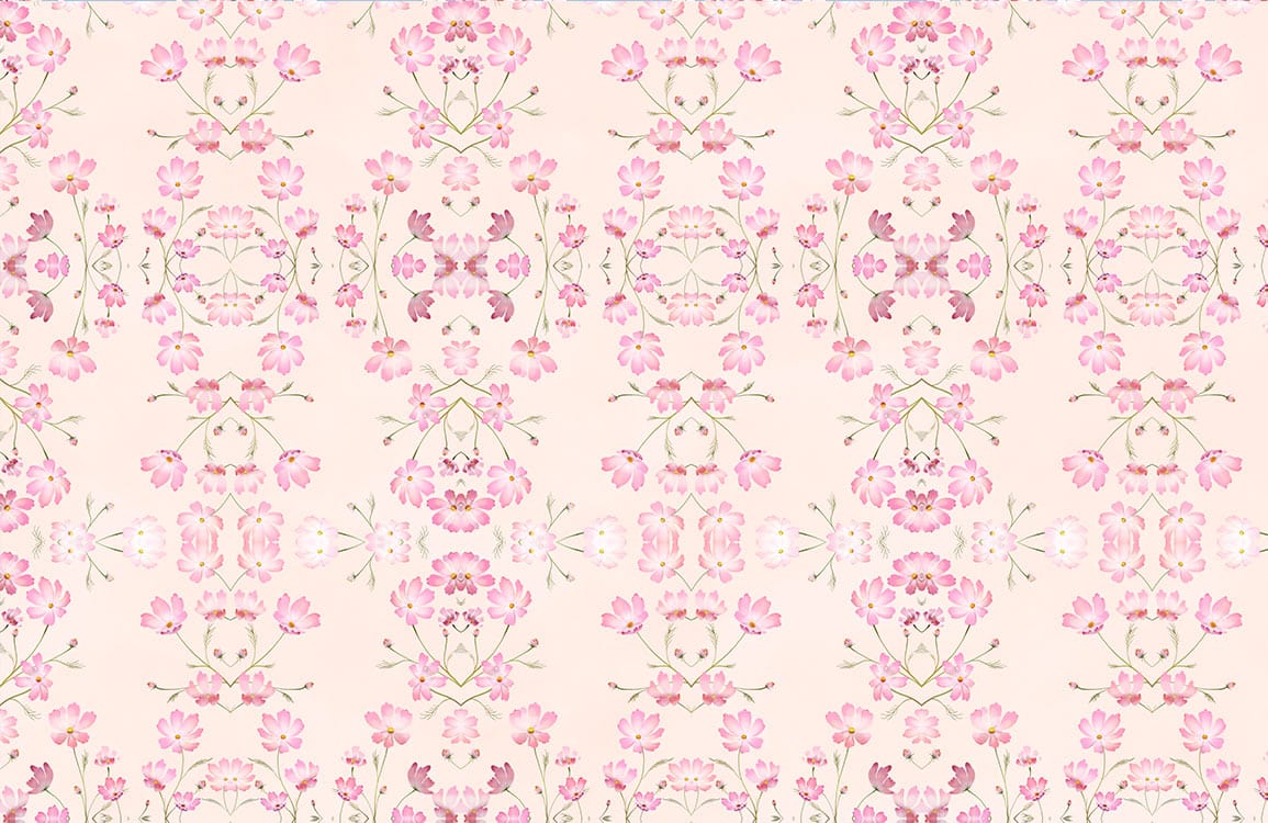 Blossom Harmony Pastel Pink Floral Pattern Wallpaper - Elegant Vintage Style
