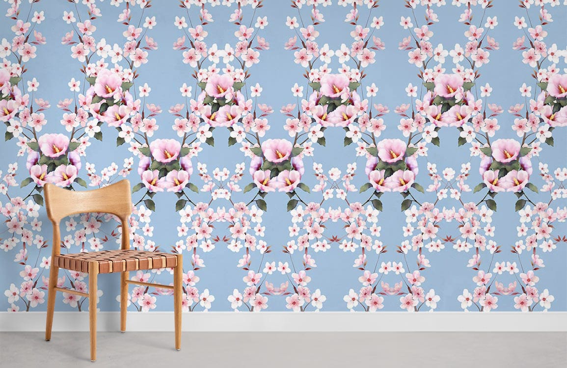 Sakura Flower Pattern Ⅱ Wallpaper Mural Room