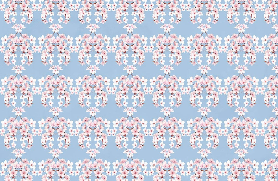 Elegant Blue and Pink Floral Damask Patterned Wallpaper for Stylish Homes