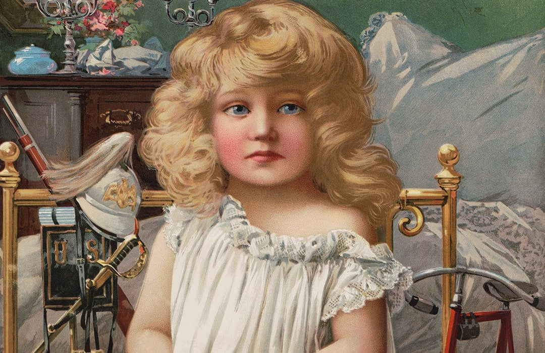 Victorian Vintage Blonde Child Dreamy Pastel Artistic Mural Wallpaper