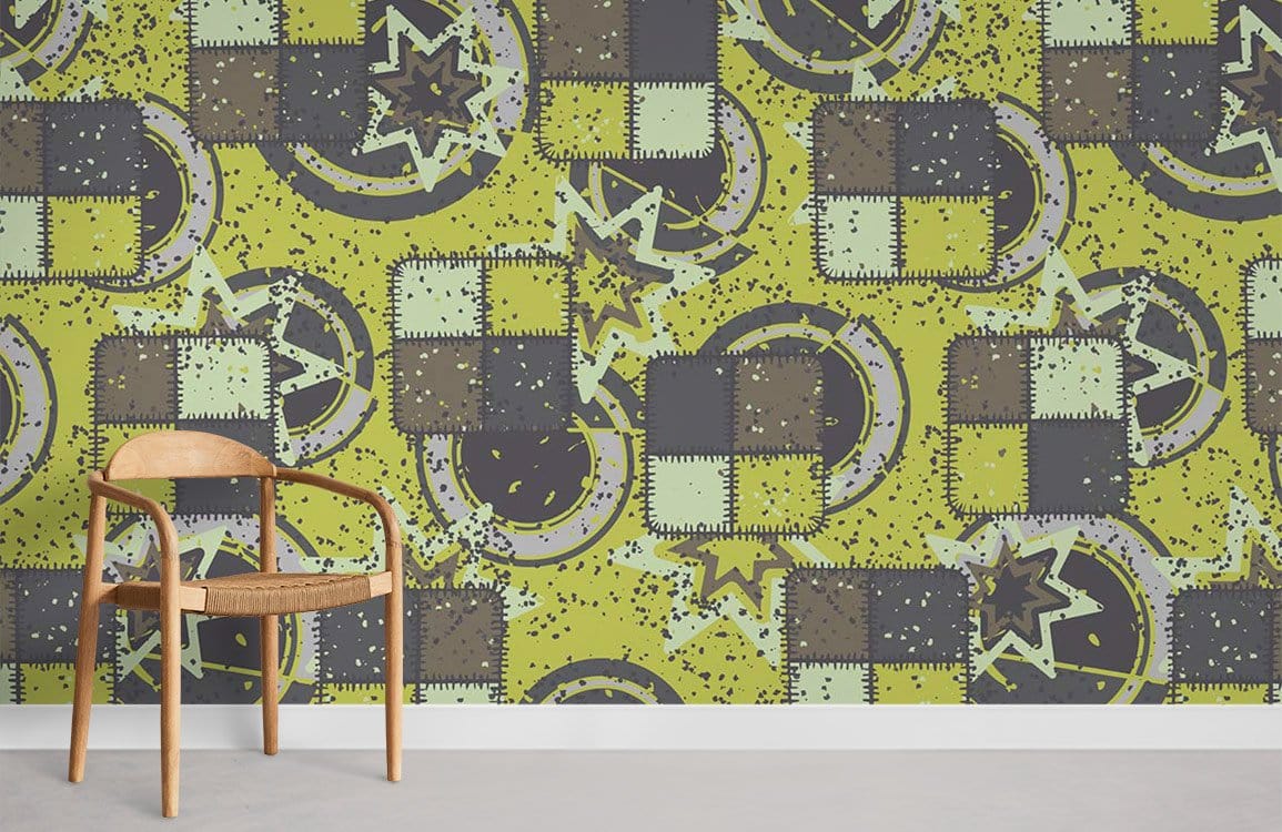 Square & Star Wallpaper Mural