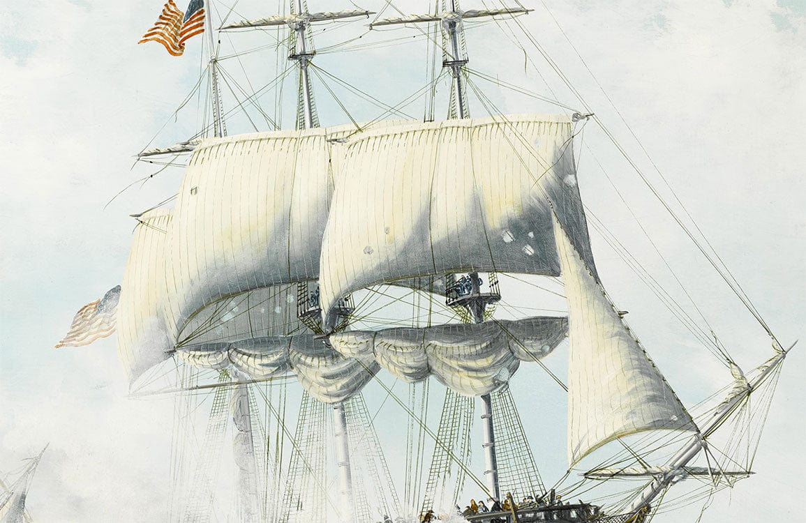 Vintage Seafaring Adventure Nautical Wall Mural in Soft Pastel Hues