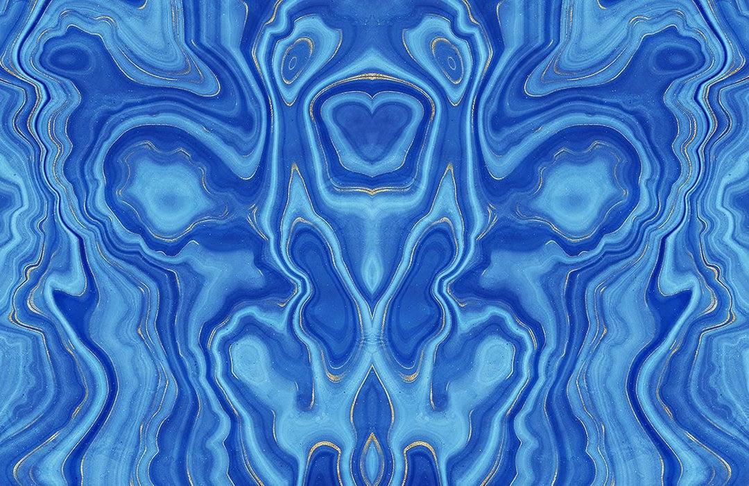 Elegant Blue Marble Patterned Wallpaper - Luxurious Modern Wall Décor Design