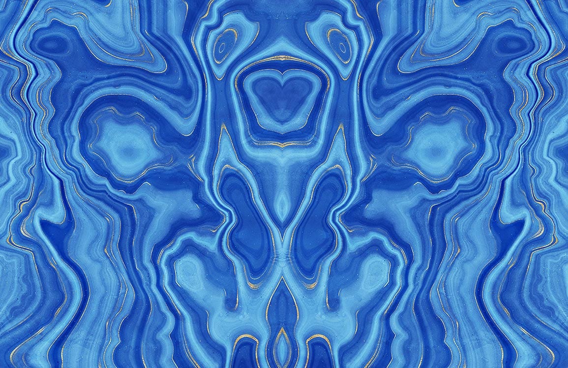 Elegant Blue Marble Patterned Wallpaper - Luxurious Modern Wall Décor Design