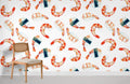Shrimp Sushi Wallpaper Mural