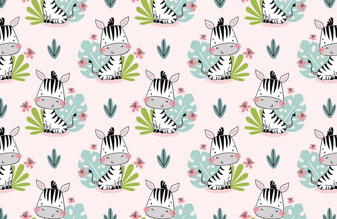 Zebra in Brushwood Wallpaper Mural