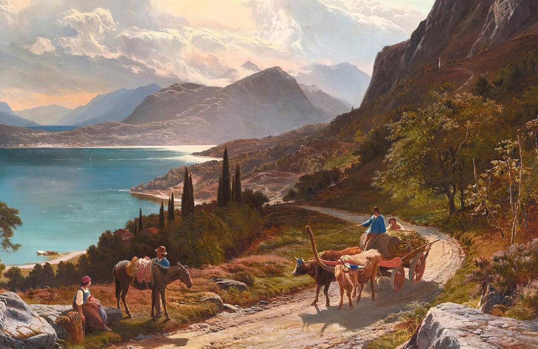 Idyllic Rustic Landscape Scenic Mural Wallpaper - Vintage Countryside Design