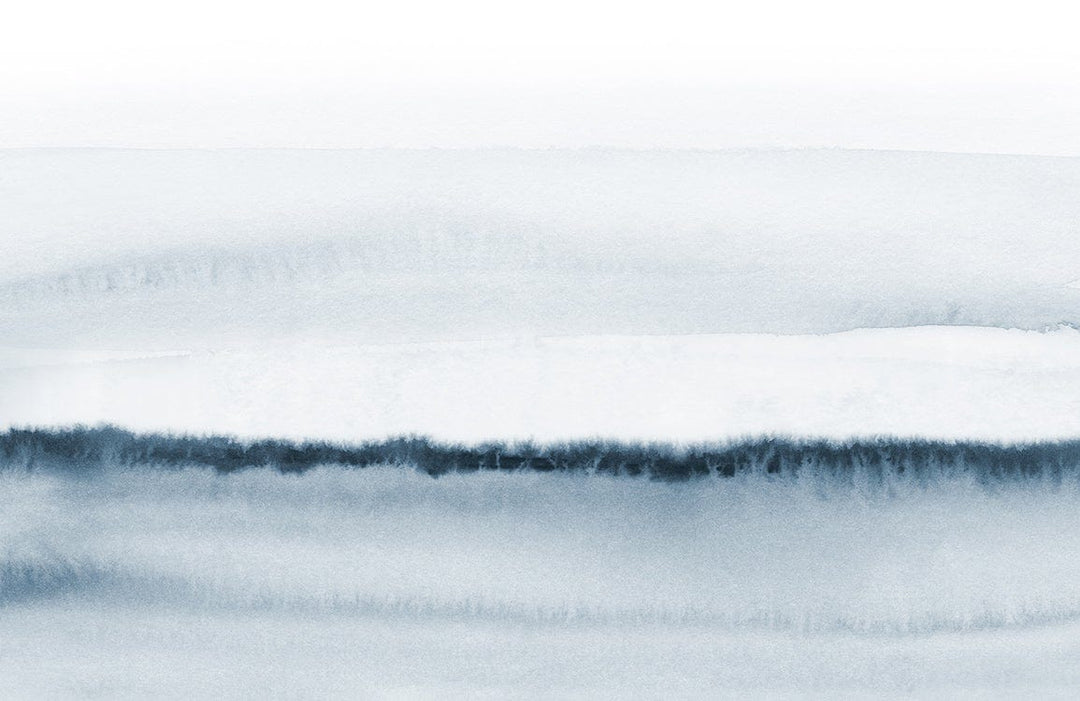 Serene Blue Watercolour Horizon Mural Wallpaper for Modern Interiors
