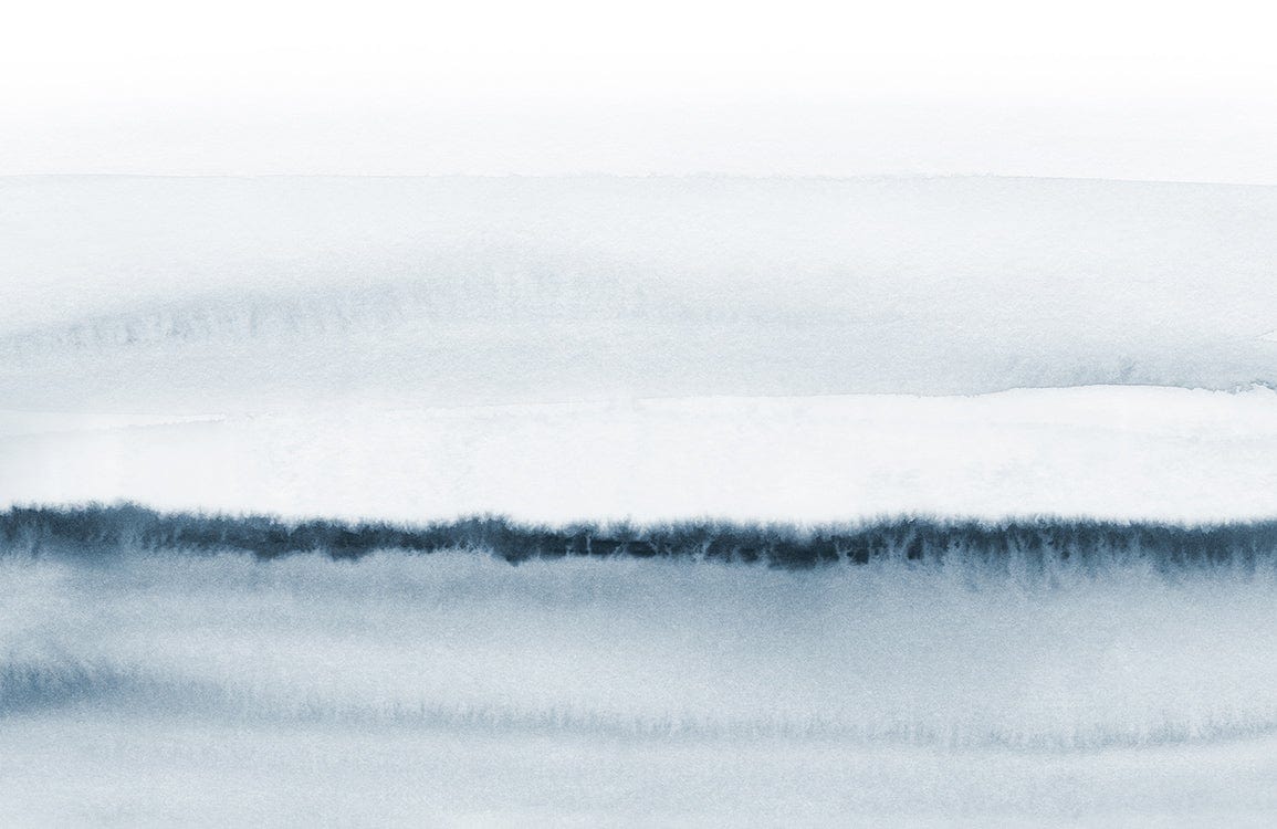 Serene Blue Watercolour Horizon Mural Wallpaper for Modern Interiors