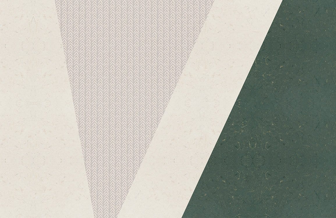 Modern Geometric Green and Grey Triangular Pattern Wallpaper Décor