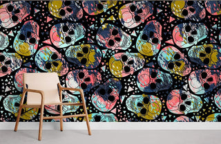 Skeleton Painting Wallpaper Mural