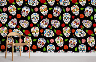 Skeleton & Rose Wallpaper Mural