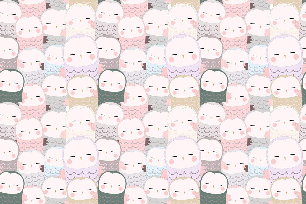 Pastel Kawaii Characters Nursery Wallpaper for Playful Kids' Rooms Decor