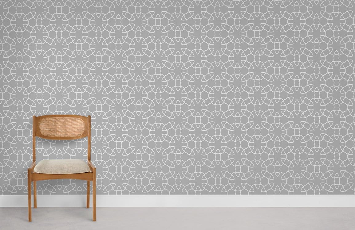 Grey Geometric Pattern Wallpaper Mural | Ever Wallpaper UK