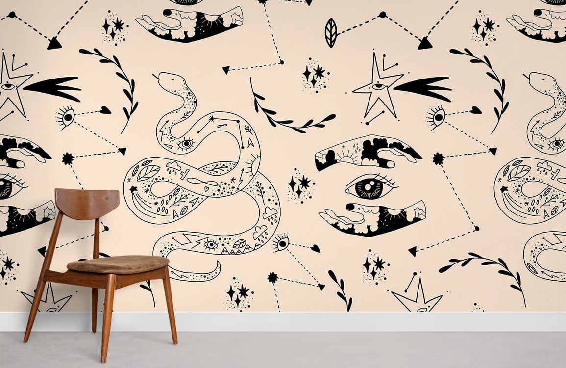 Snake Divination Wallpaper Mural