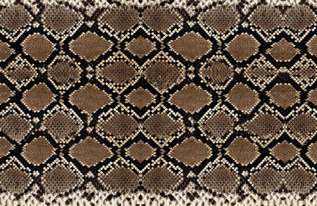 Exotic Brown Snake Skin Pattern Print Wallpaper for Stylish Interiors