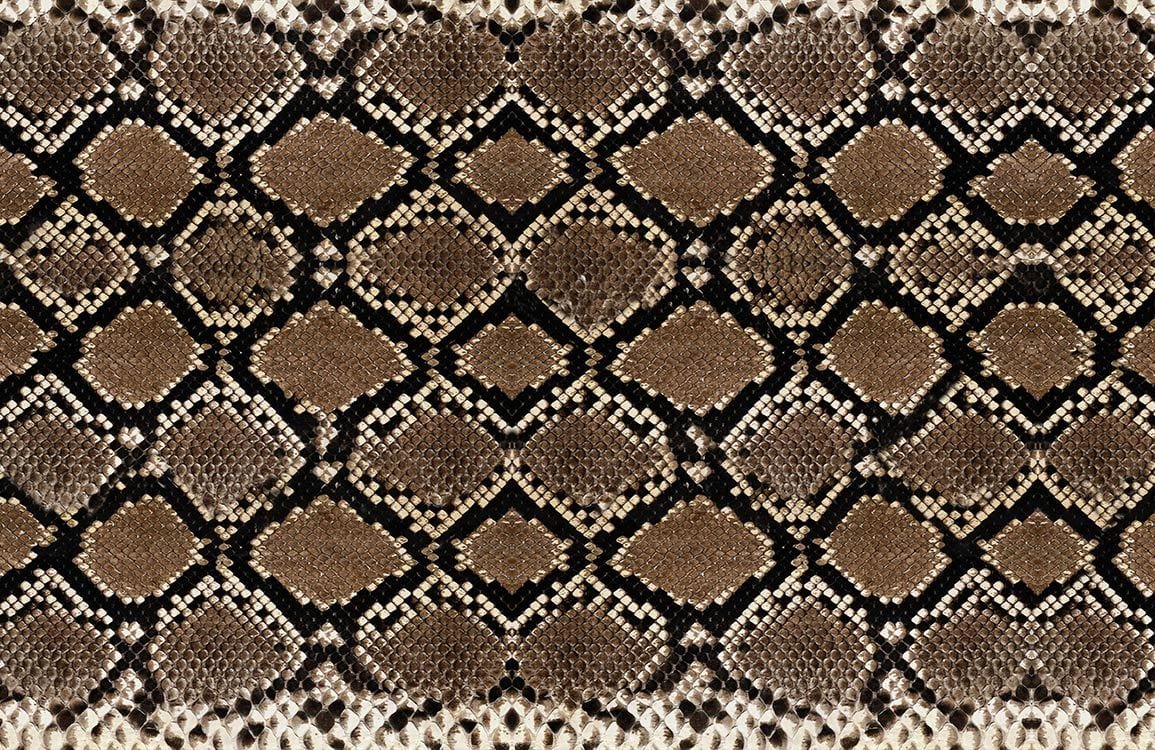 Exotic Brown Snake Skin Pattern Print Wallpaper for Stylish Interiors