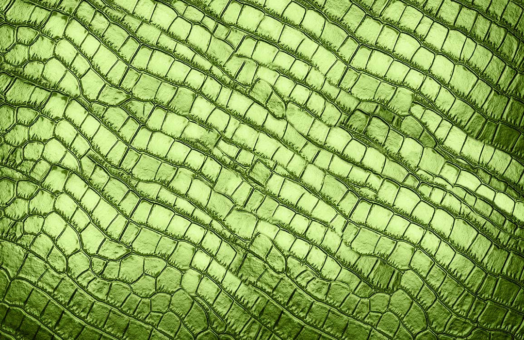 Green Textured Reptile Skin Effect Wall Mural Wallpaper, Nature-Inspired Design
