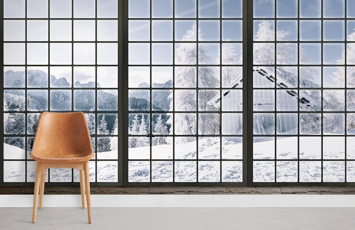 Window Snow View Wallpaper Mural