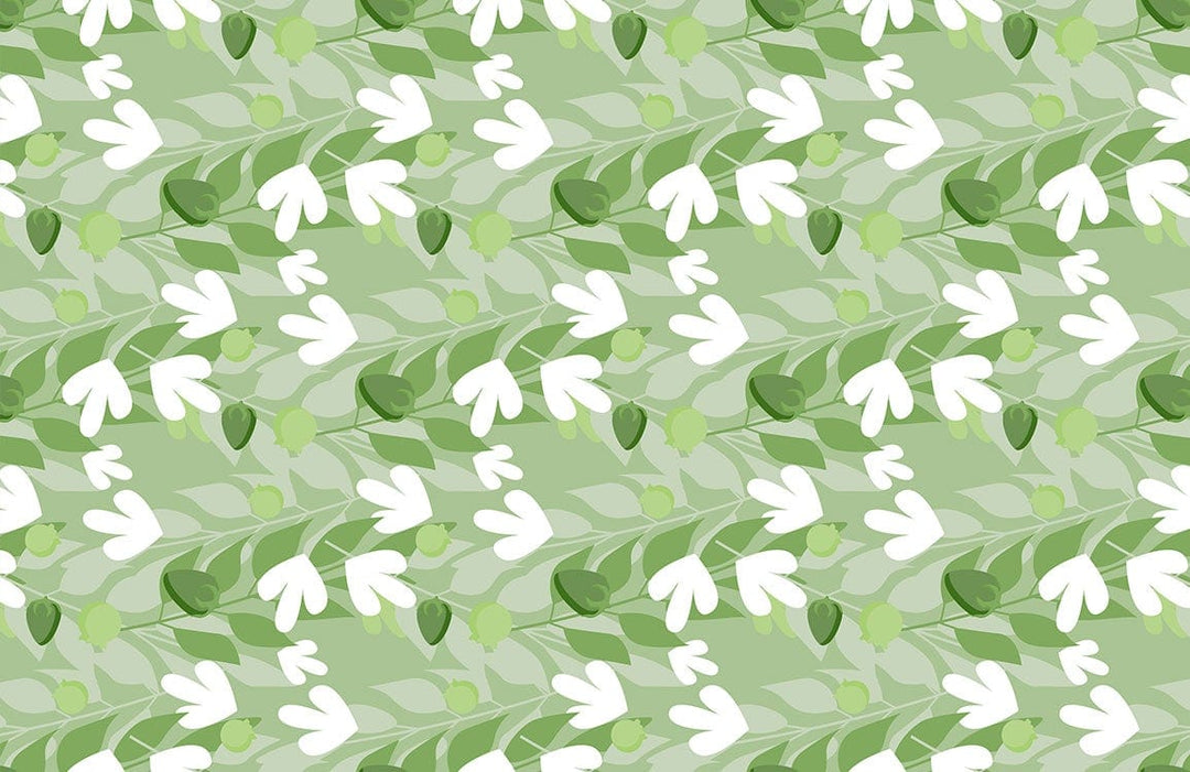Green Floral Elegance: Leafy Pattern Wallpaper for Modern British Homes