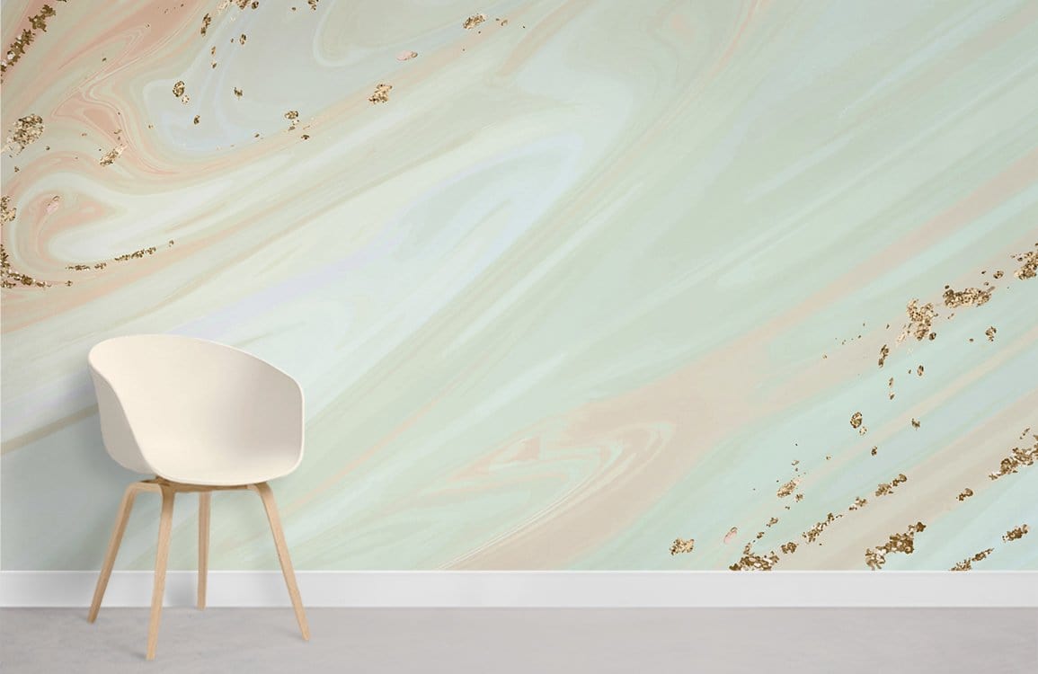 Soft Green Marble Wallpaper Mural Room