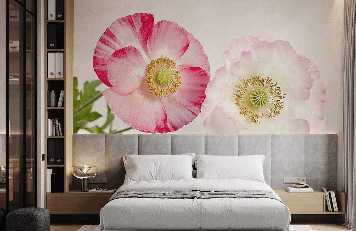 Romantic Pink and White Floral Blossom Nature-Inspired Mural Wallpaper ...