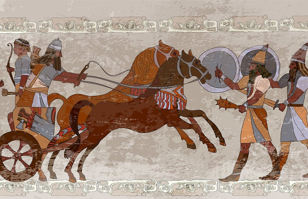 Ancient Warrior Mural Wallpaper: Rich Earth Tones, Historical Elegance Design