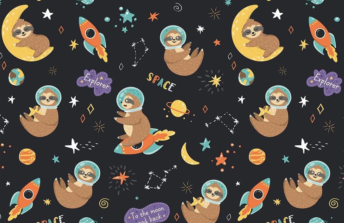 Space Slothes II Wallpaper Mural