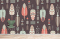 Geometric Feather Wallpaper Mural