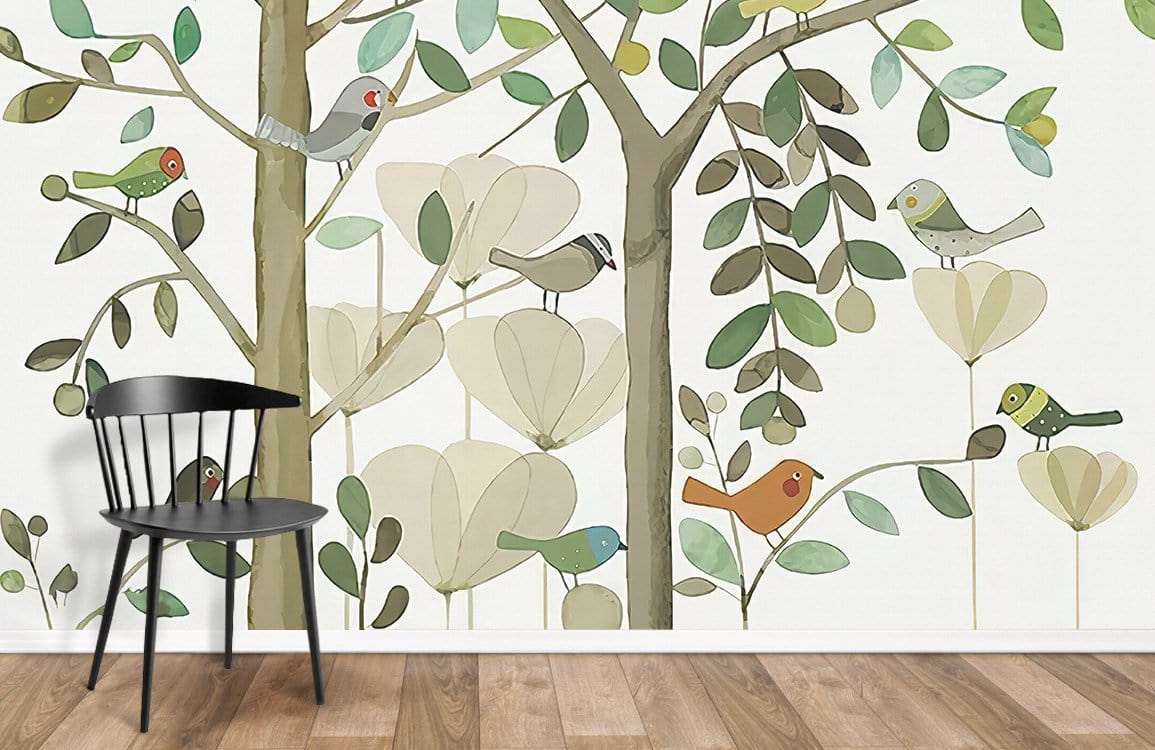 Spring Saplings Wallpaper Mural