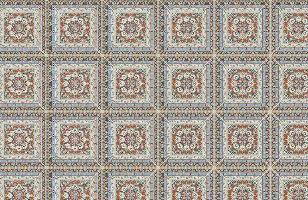 Vintage Moroccan Tile Pattern Wallpaper with Earthy Tones and Intricate Design