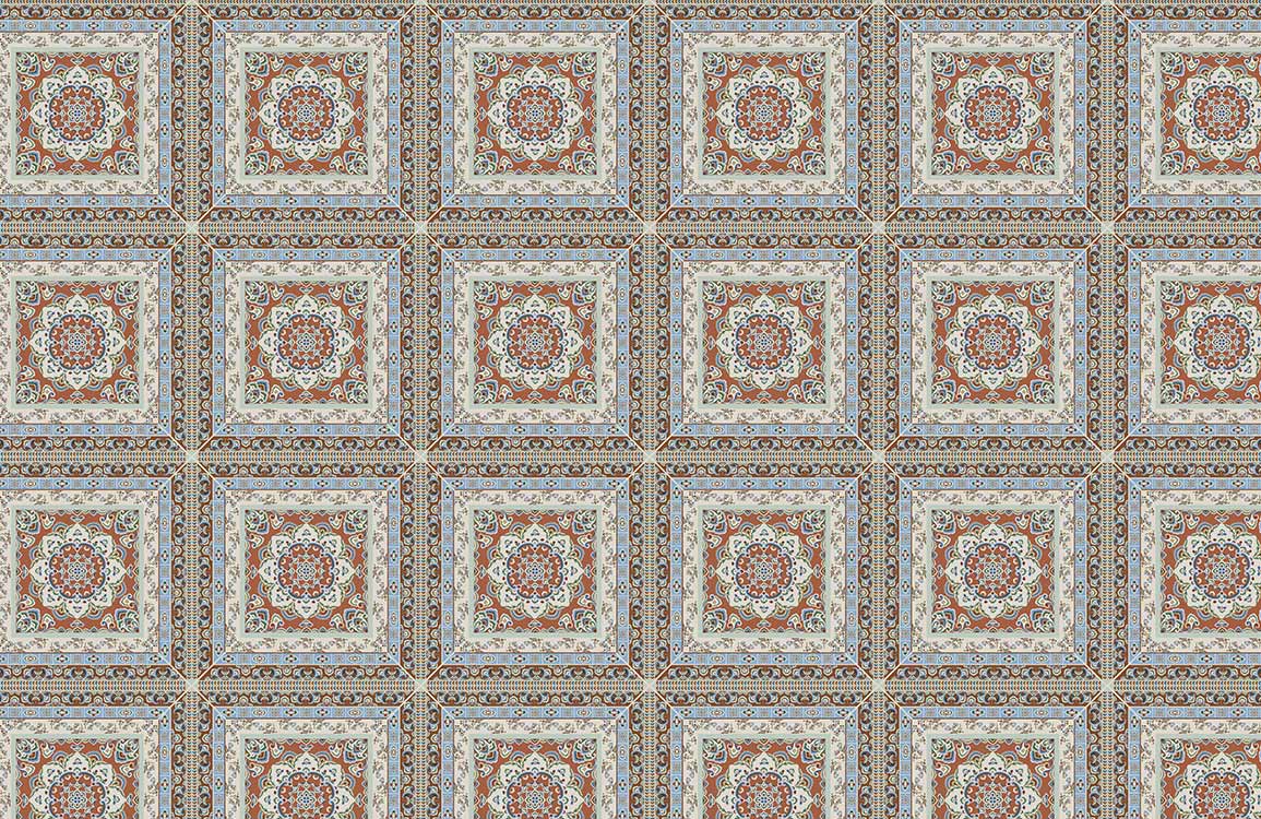 Vintage Moroccan Tile Pattern Wallpaper with Earthy Tones and Intricate Design