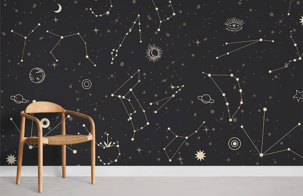 Star Signs Pattern Wallpaper Mural Room
