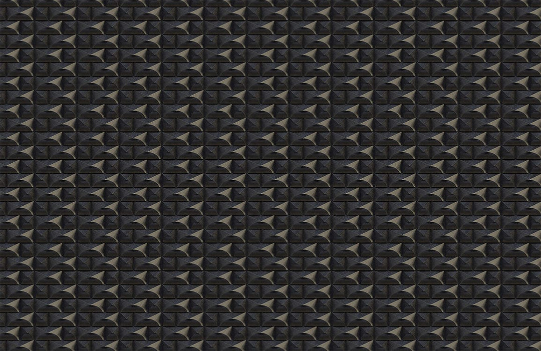 Textured Geometric Charcoal Black 3D Design Wallpaper for Modern Interiors