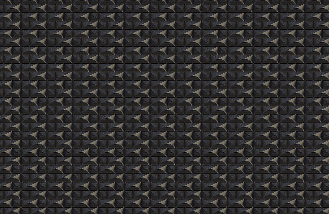 Textured Geometric Charcoal Black 3D Design Wallpaper for Modern Interiors