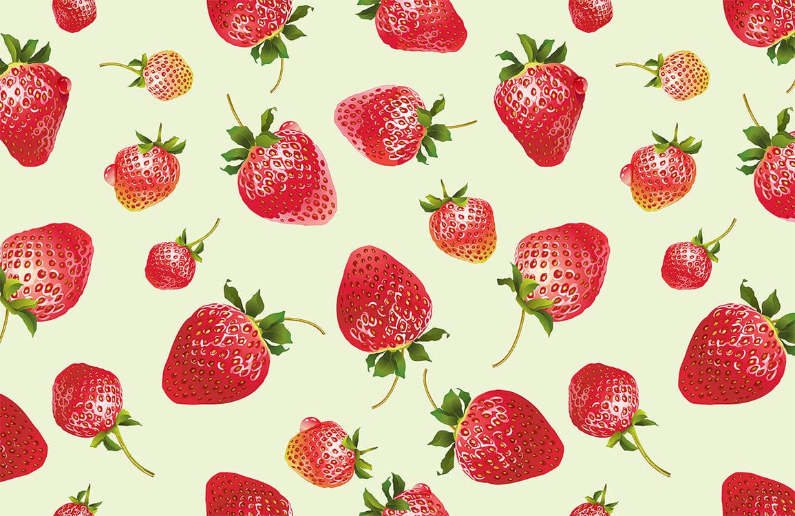 Strawberry Bubble Wallpaper Mural