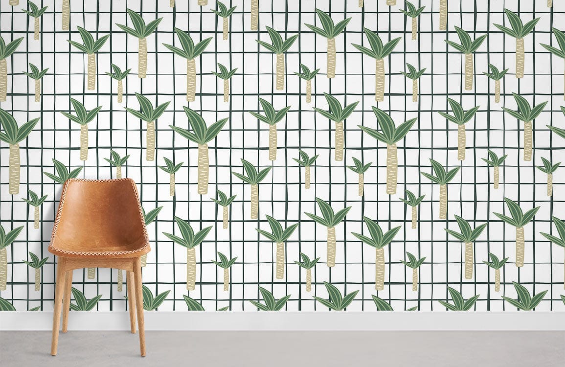 Summer Palm Tree Mural Wallpaper Room