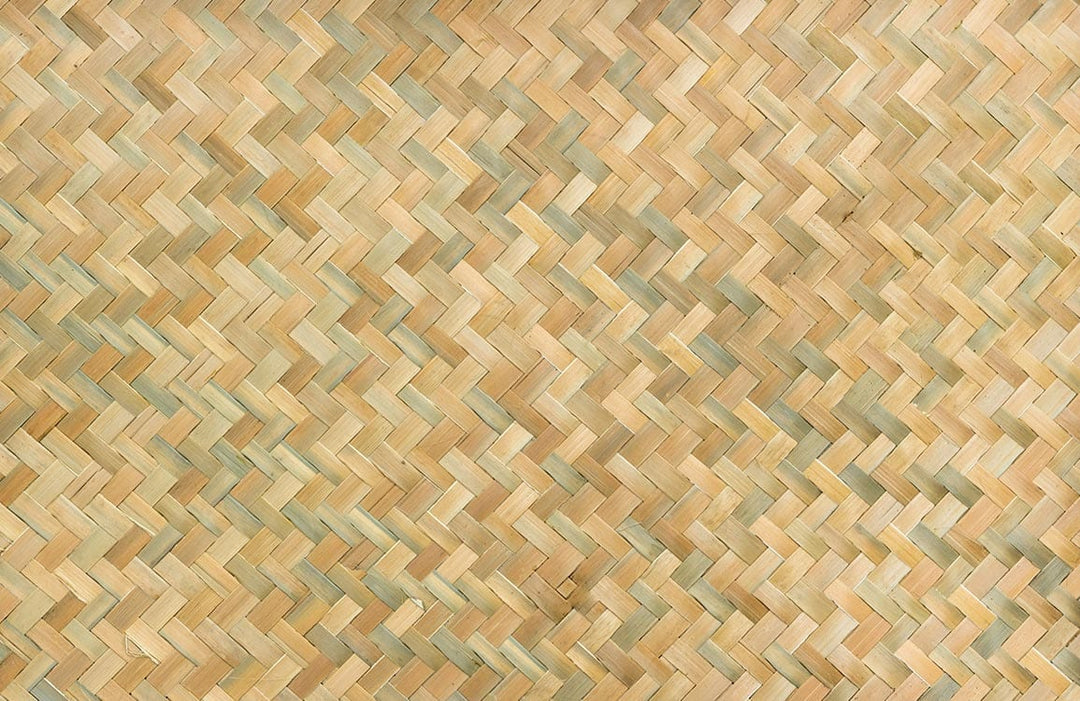 Natural Beige Woven Basket Pattern Wallpaper for Rustic Interior Design