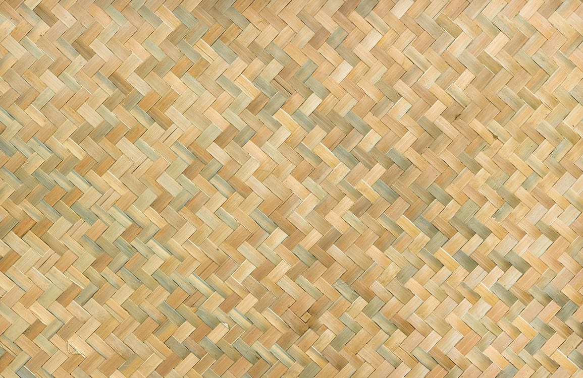 Natural Beige Woven Basket Pattern Wallpaper for Rustic Interior Design