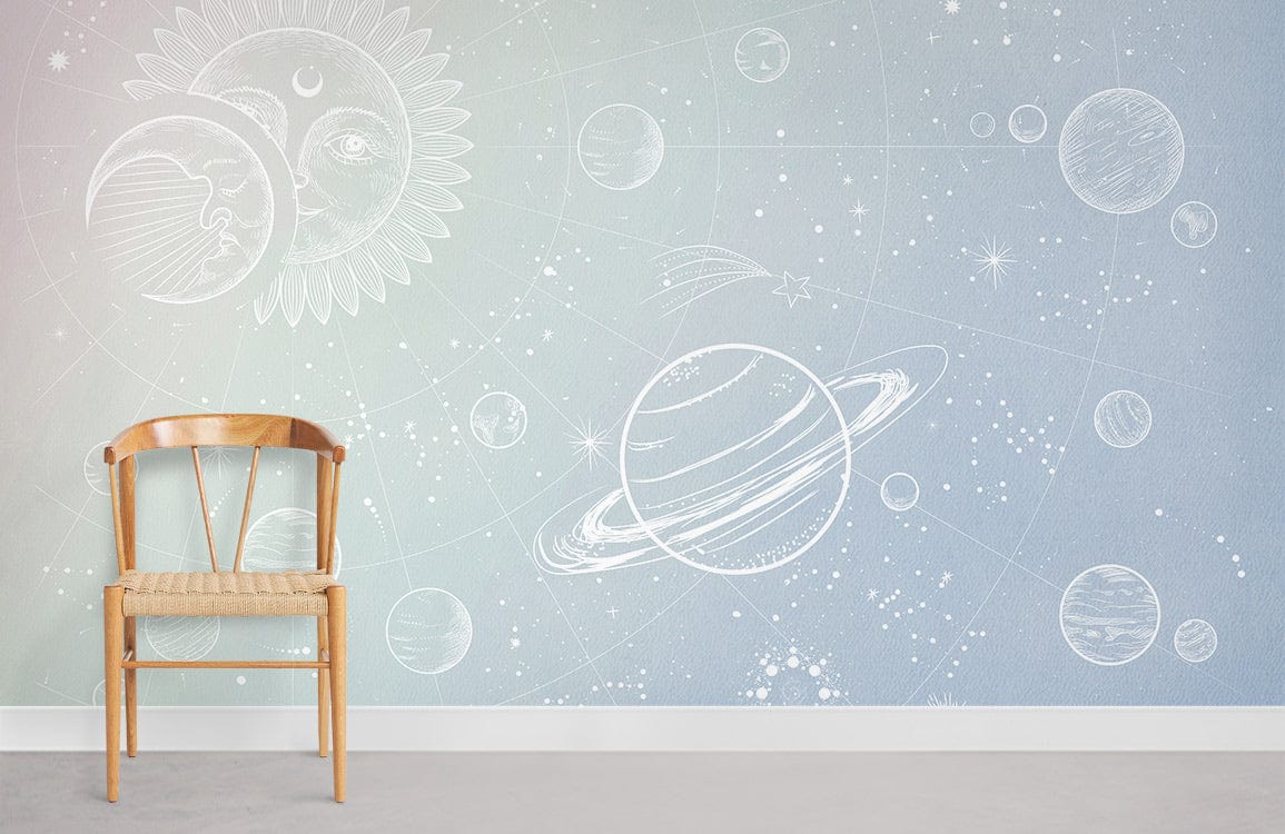 Sun & Planet Wallpaper Mural