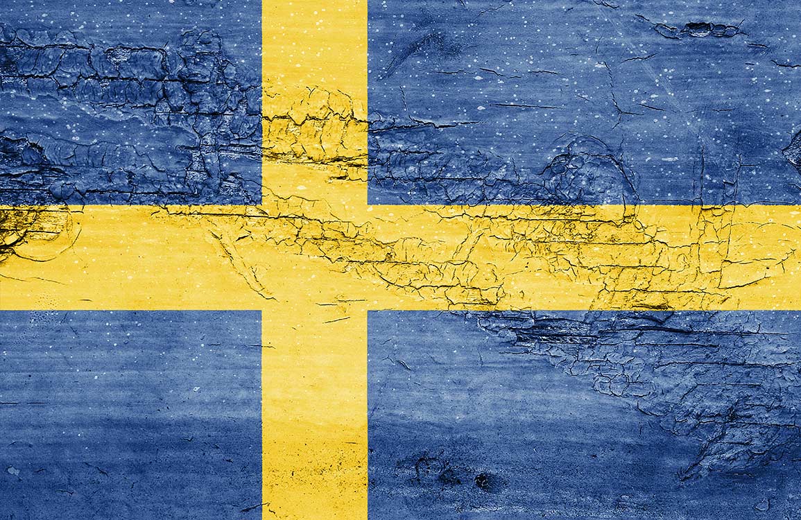 Rustic Swedish Flag Wallpaper: Blue and Yellow Vintage Texture Design