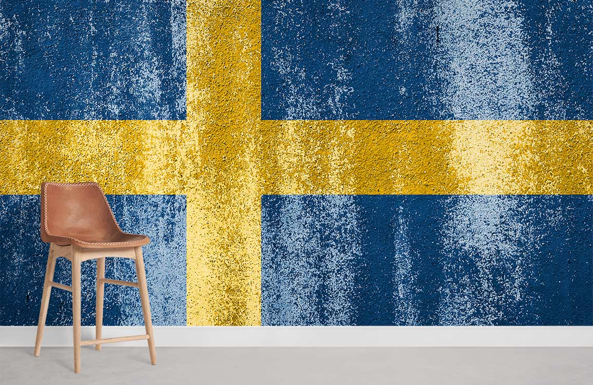 Swedish Flag Mural Wallpaper Room