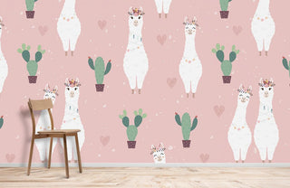Sweet Alpaca Wallpaper Mural