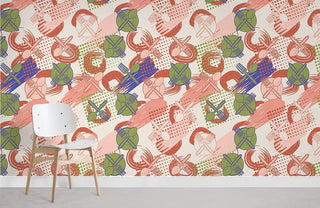 Tableware Pattern Wallpaper Mural