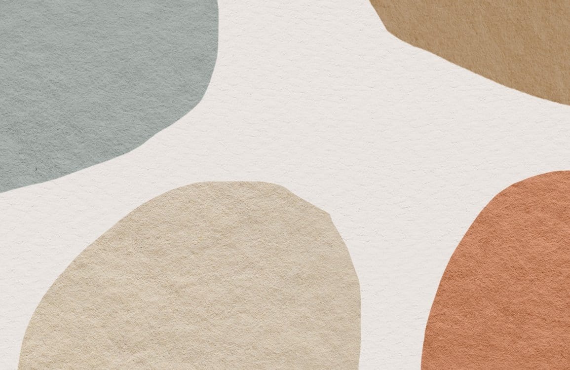 Muted Abstract Shapes Wallpaper: Earthy Tones | Modern Minimalist Accent