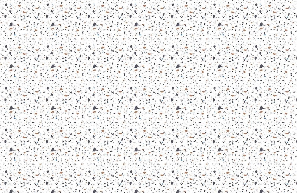 Retro Terrazzo Pattern Wallpaper in White and Grey for Contemporary Interiors