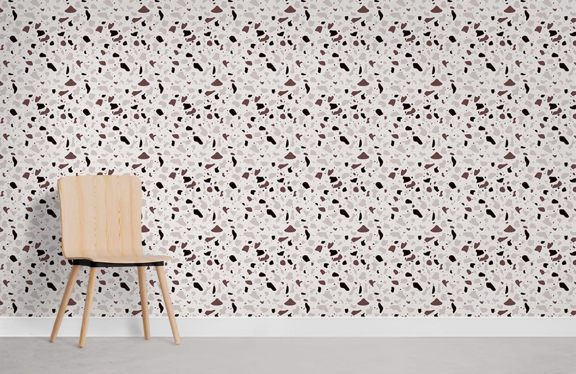 Brown & Black Terrazzo Wallpaper Mural