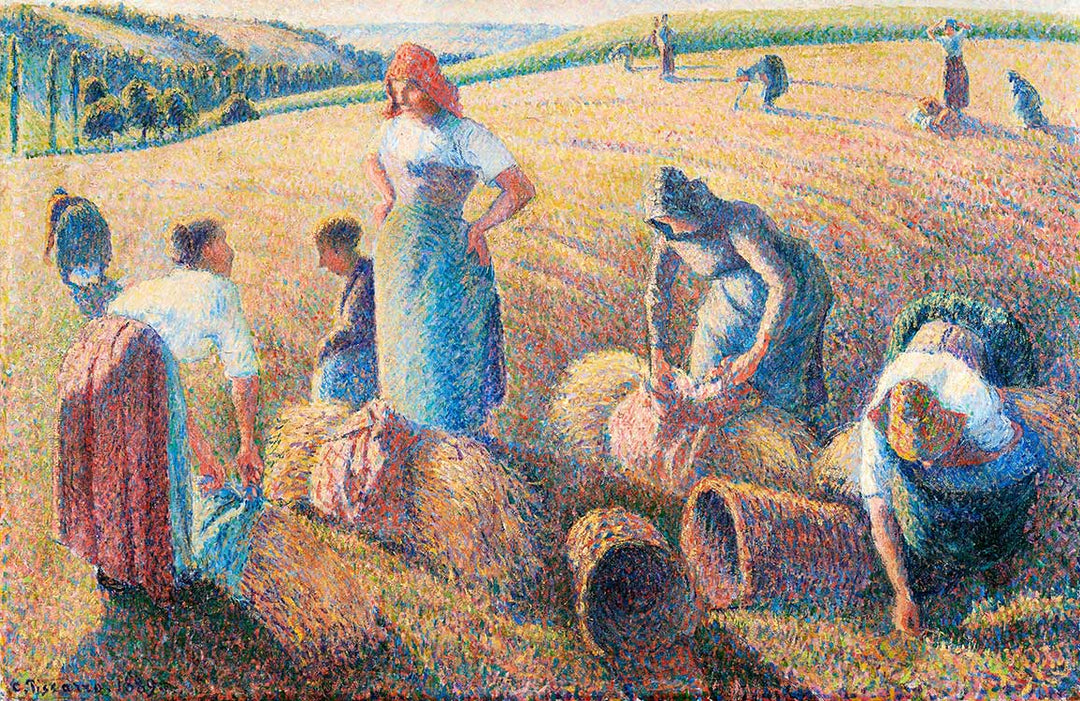 Impressionist Harvest Scene Wallpaper: Vibrant Rural Countryside Art Mural Décor