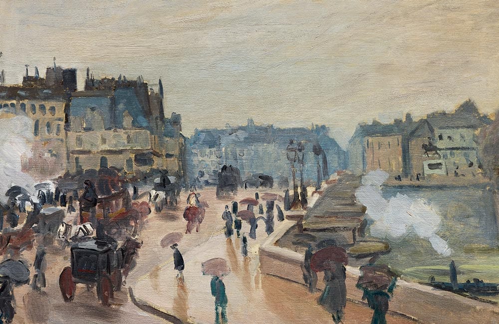 Impressionist Cityscape Mural Wallpaper: Elegant Vintage Street Scene Design